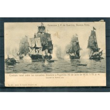 COMBATE NAVAL PATRIOTICA ANTIGUA TARJETA POSTAL